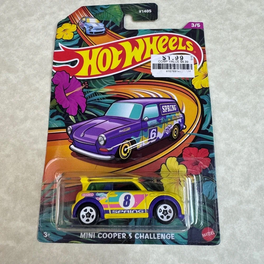 Hot Wheels Mini‎ Cooper S Challenge 3/5 V1405 Yellow Purple 2022 Spring Series